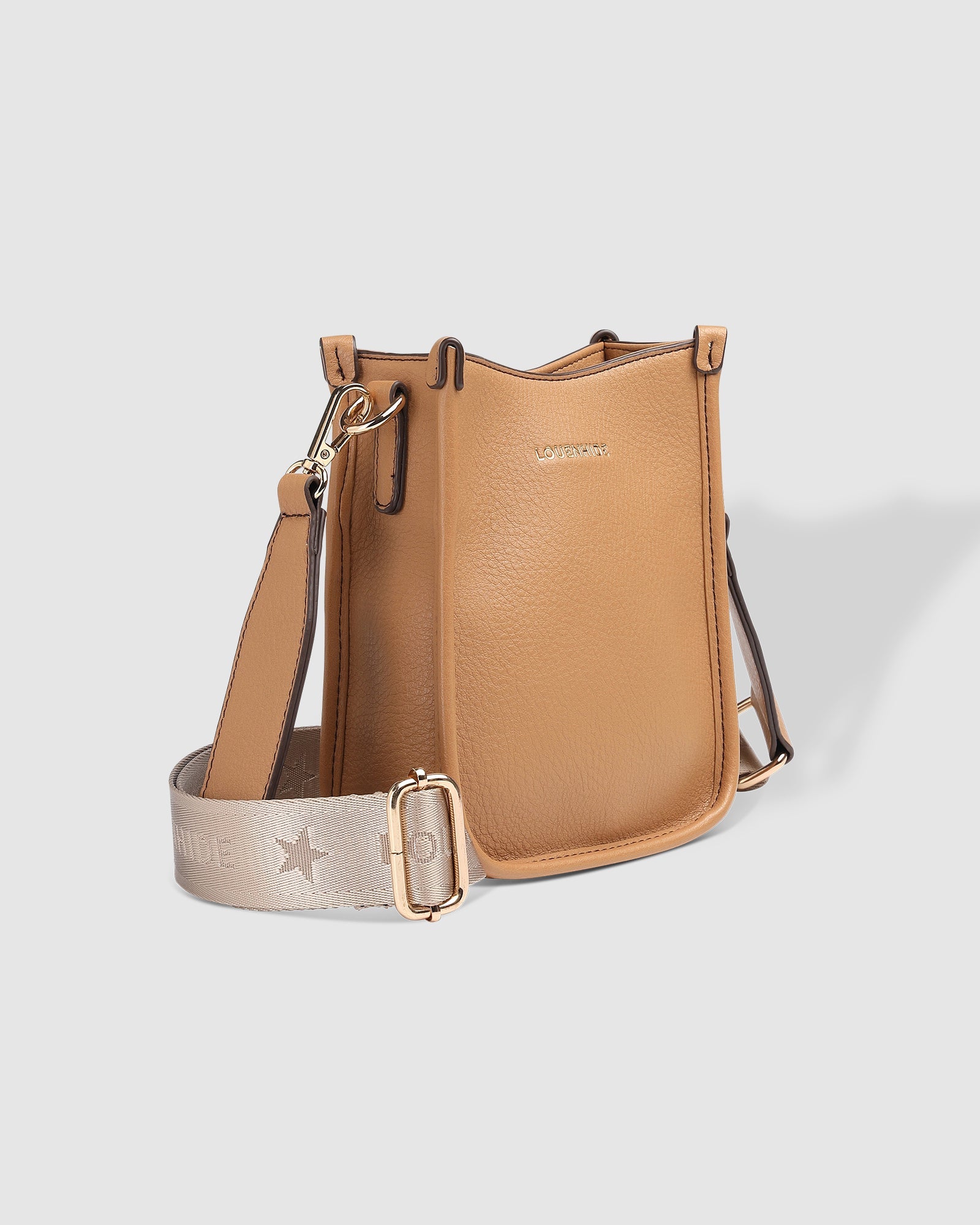 LOUENHIDE PARKER PHONE CROSSBODY BAG - CAMEL