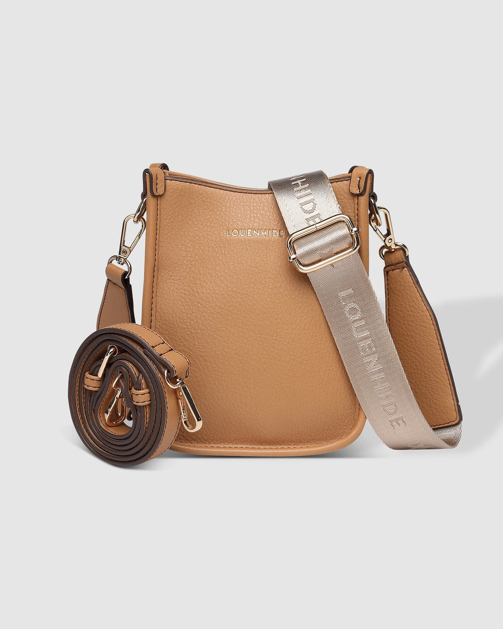 LOUENHIDE PARKER PHONE CROSSBODY BAG - CAMEL