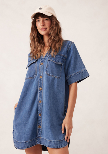 CERES LIFE RELAXED SHIRTDRESS - FRESH INDIGO