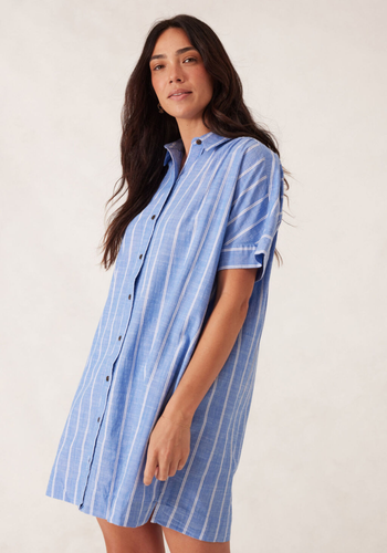 CERES LIFE MINI SHIRT DRESS - OXFORD BLUE