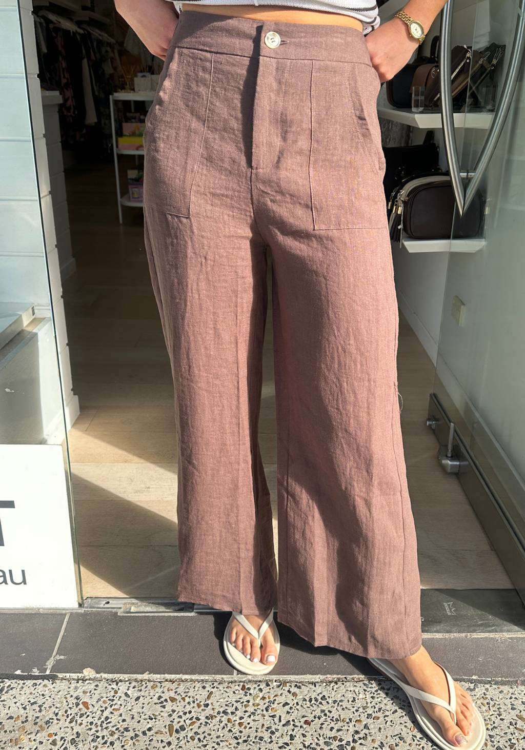 JUDE LINEN PANTS - CHOCOLATE