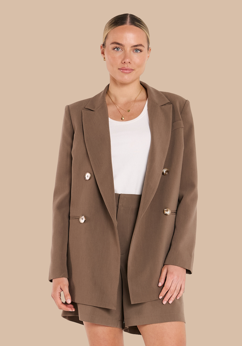 FEATHER + NOISE HAYLEY BLAZER - ESPRESSO