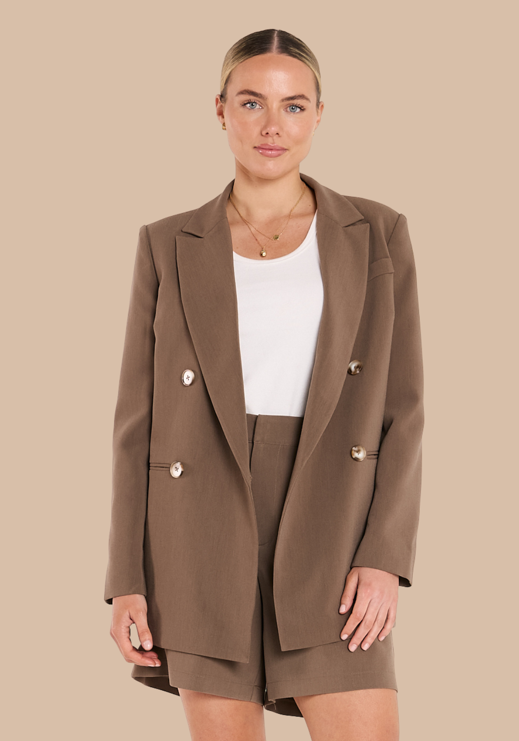 FEATHER + NOISE HAYLEY BLAZER - ESPRESSO