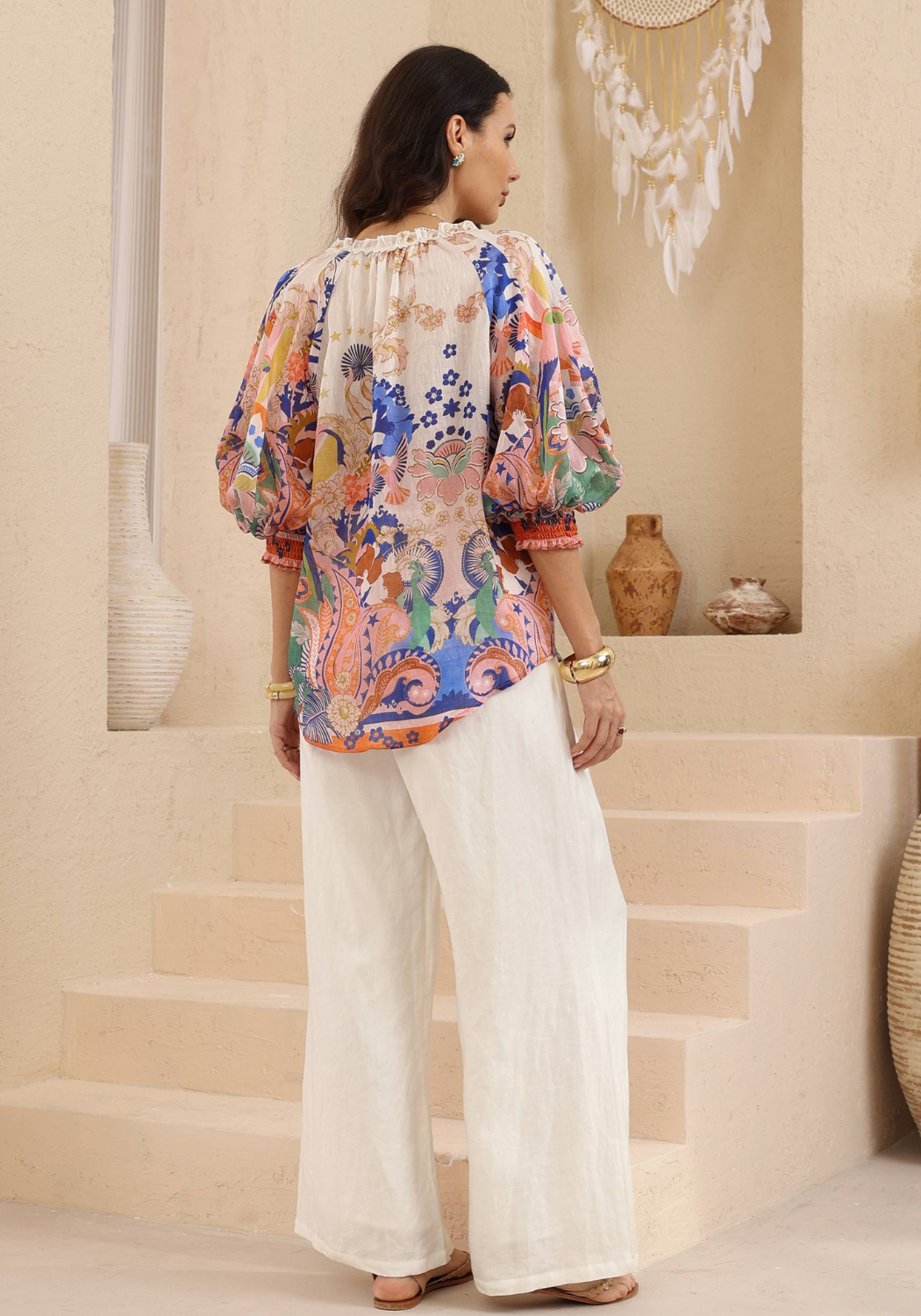WILLA BLOUSE - MULTI PRINT