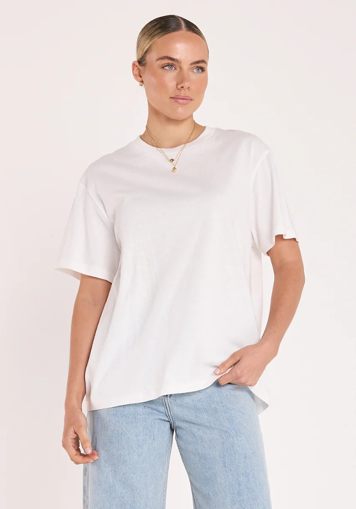 FEATHER + NOISE CARTER TEE - WHITE