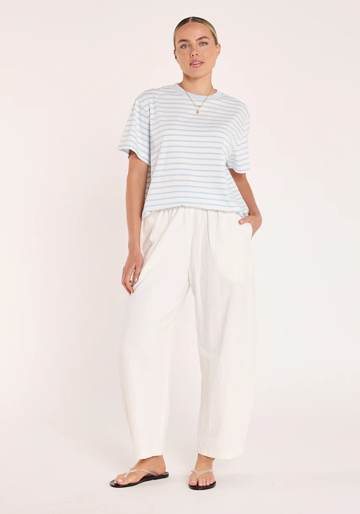 FEATHER + NOISE ELENOR BARREL PANT - WHITE