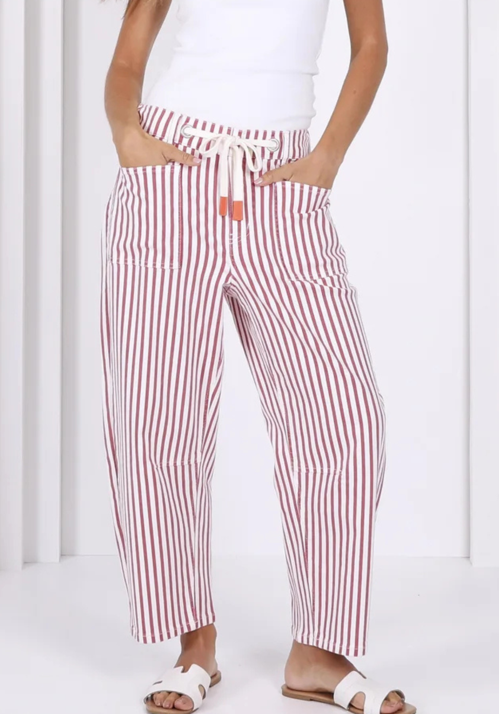 CARTER BARREL JEAN - RED STRIPE