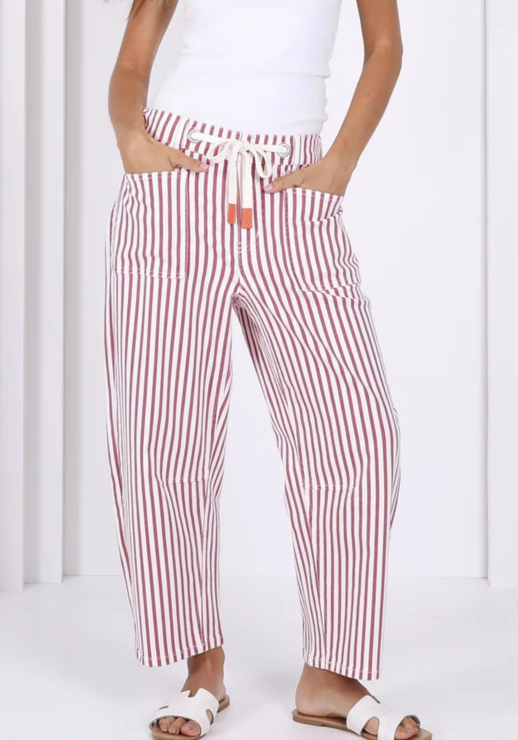 CARTER BARREL JEAN - RED STRIPE