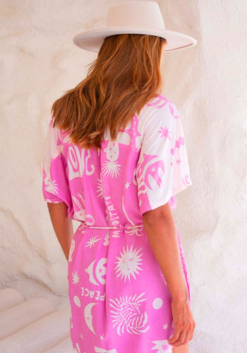 PALM COLLECTIVE ALTEGO SHIRTDRESS - PINK PALM
