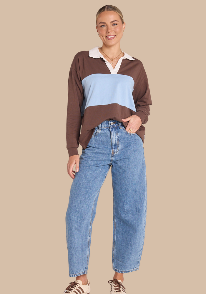 FEATHER + NOISE CARSON SWEATER - COCOA
