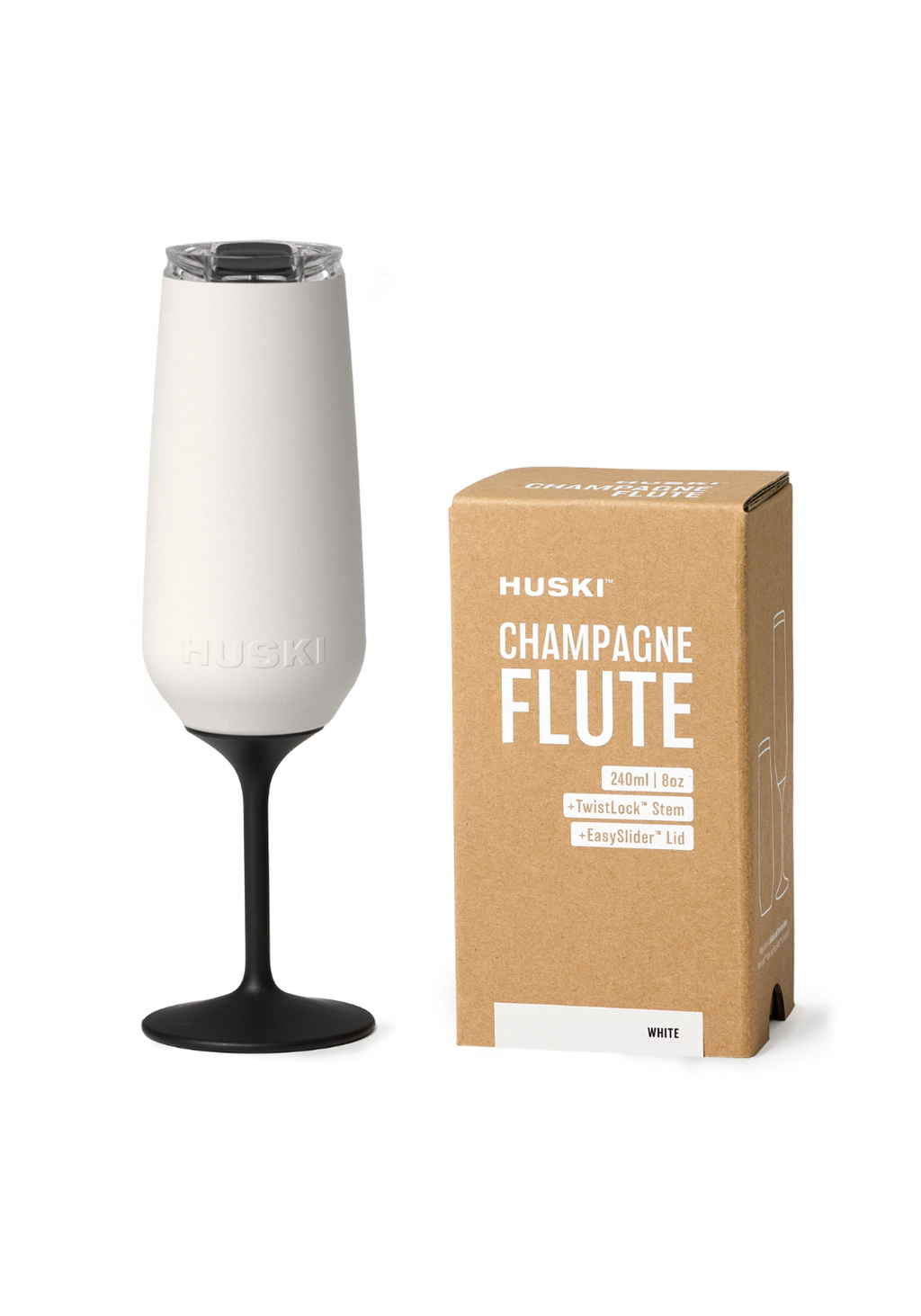 HUSKI CHAMPAGNE FLUTE - WHITE