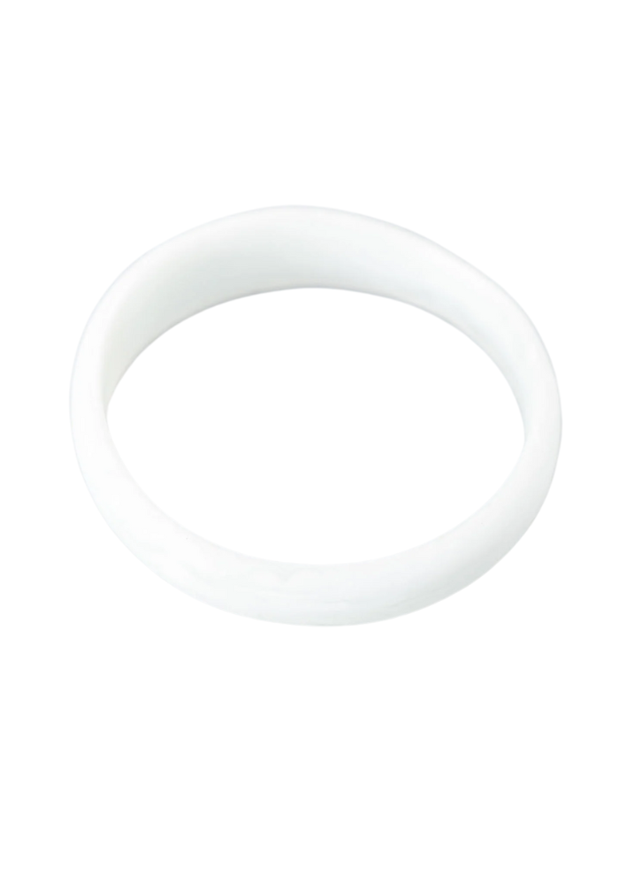 MEDIUM ORGANIC RESIN STACKING BANGLE  - ICE WHITE
