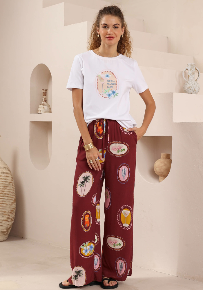 SHARNI RELAXED PANTS - VACAY PRINT