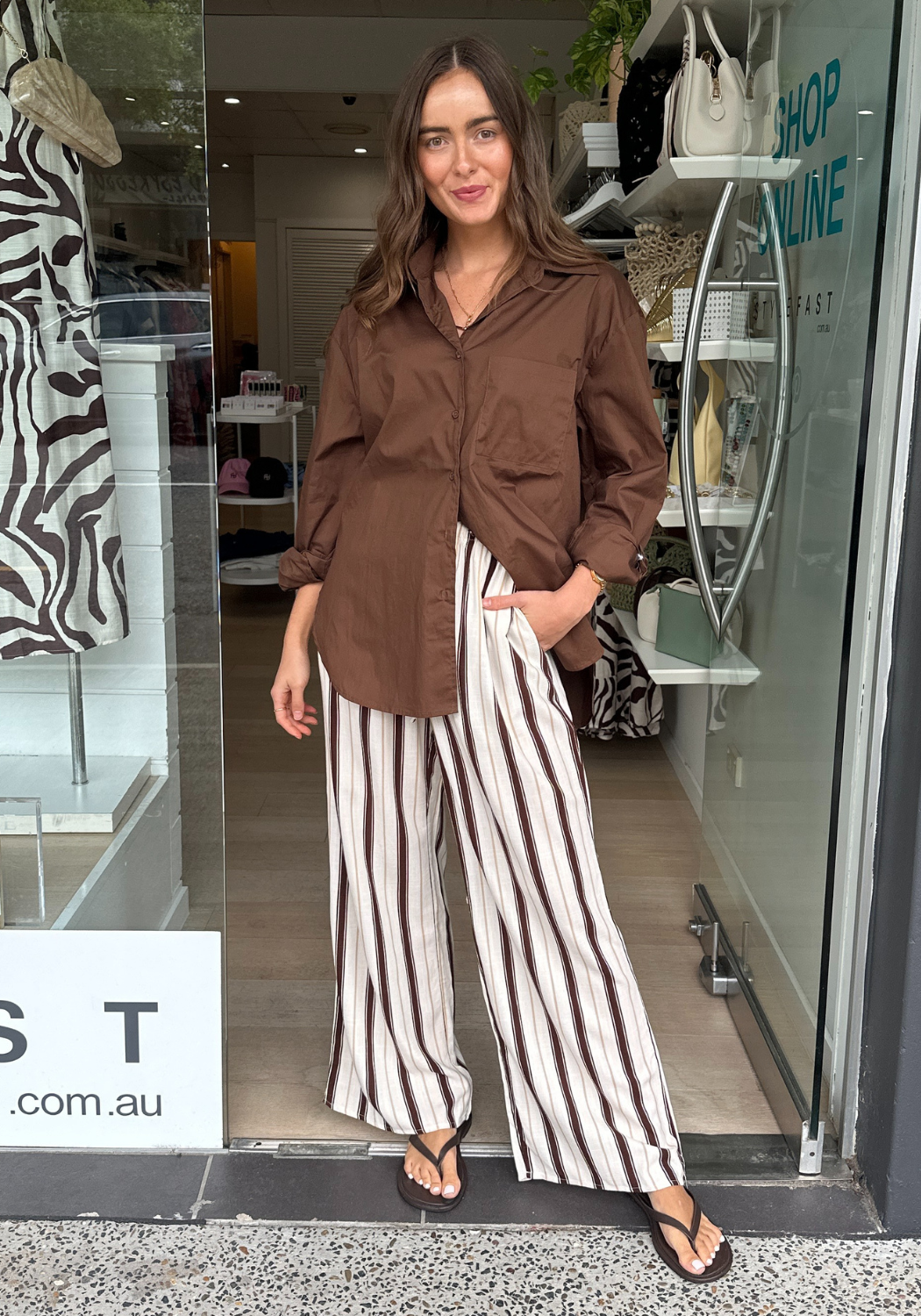 MARLOWE RELAXED PANTS - LINE MOTION PRINT