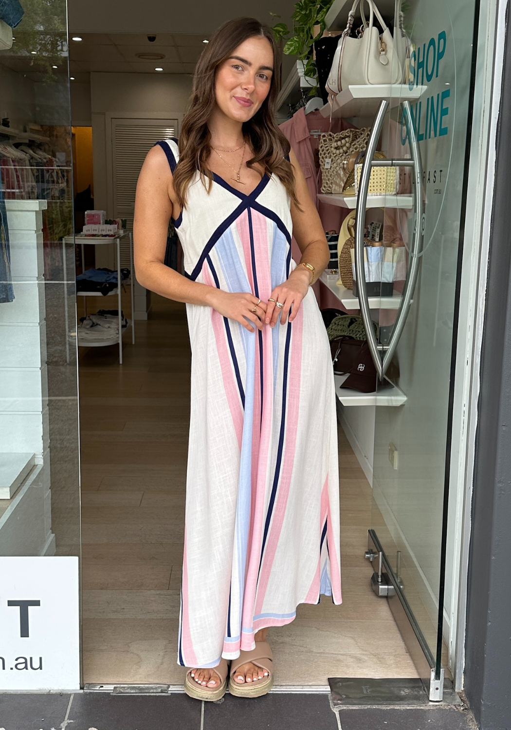 CLARABELL MAXI DRESS - STRIPE