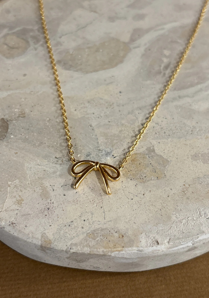 CARRI BOW 18K GOLD PLATED NECKLACE - GOLD