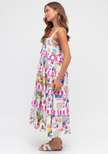 NICOLETTA MAXI SUNDRESS - MULTI PRINT