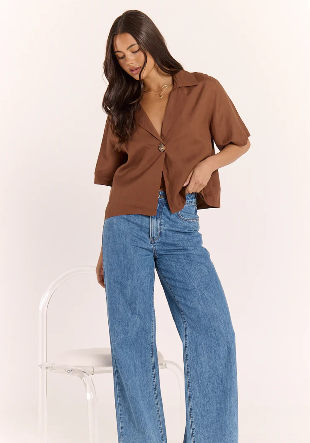 FEATHER + NOISE SYDNEY SHIRT - NUTMEG