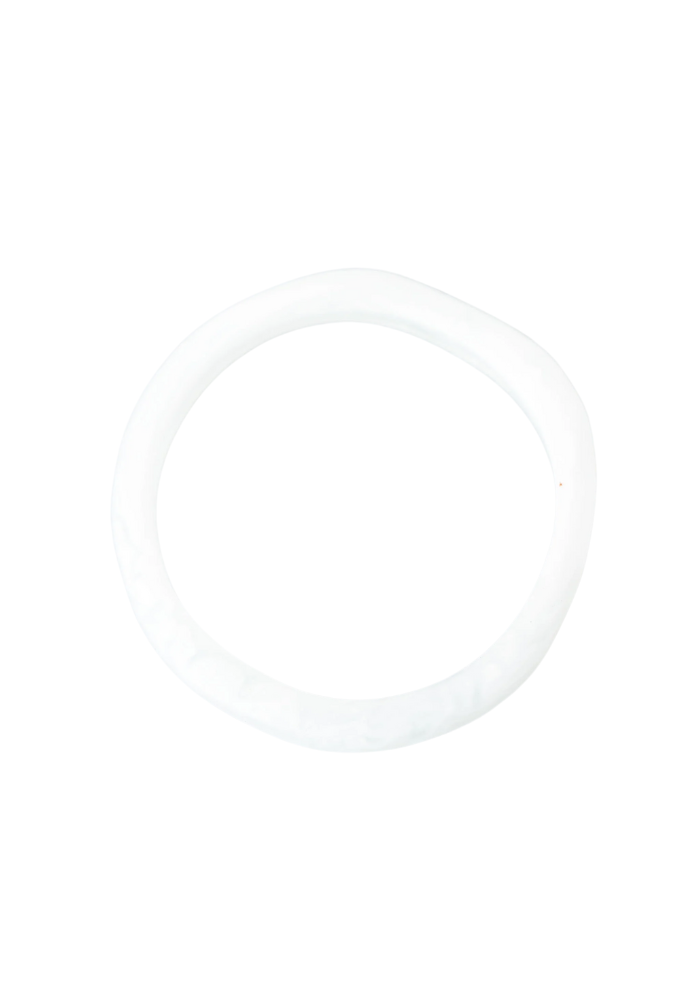 THIN WAVE RESIN STACKING BANGLE - ICE WHITE