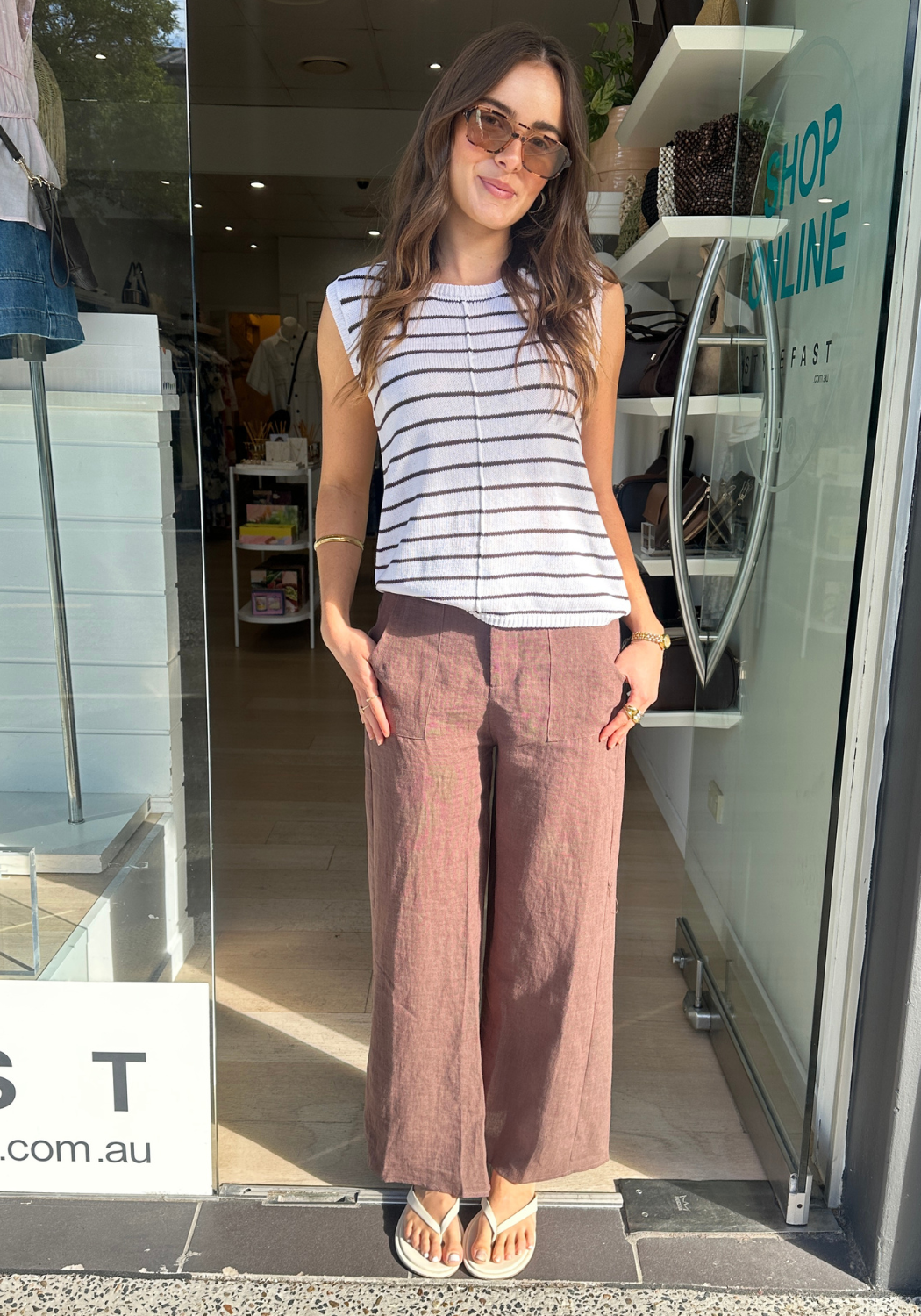 JUDE LINEN PANTS - CHOCOLATE