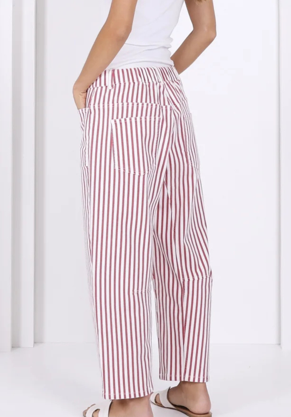 CARTER BARREL JEAN - RED STRIPE