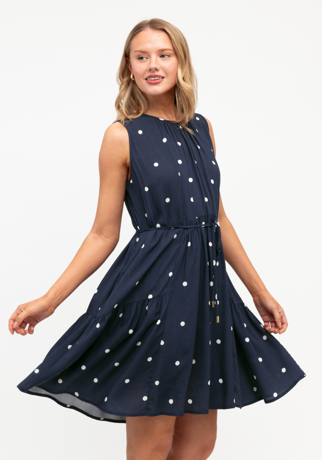 MIDNIGHT SPOT MINI DRESS - NAVY
