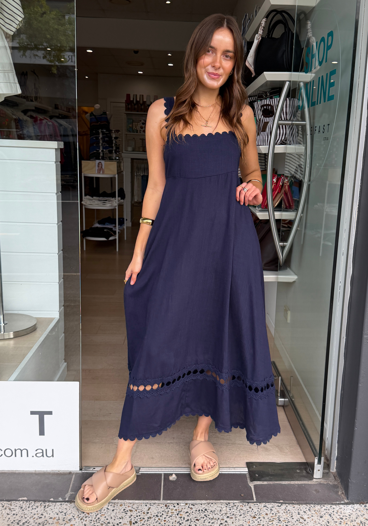 ALLEGRA MIDI DRESS - NAVY