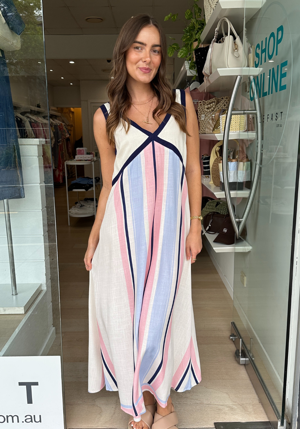 CLARABELL MAXI DRESS - STRIPE
