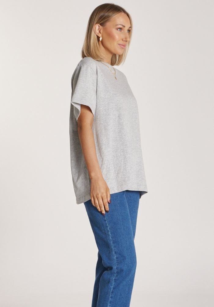 FEATHER + NOISE CARTER TEE - GREY MARLE