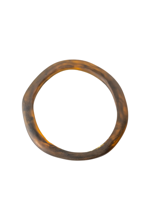 THIN WAVE RESIN STACKING BANGLE - TORTOISESHELL