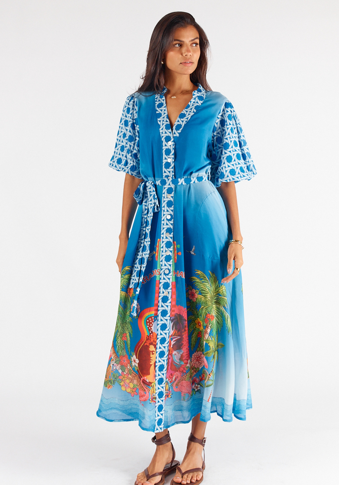 Load image into Gallery viewer, RUBYYAYA PARADIS MAXI DRESS - BLUE