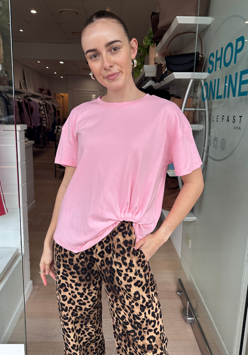 JESSIE EASY TUCK TEE - PINK