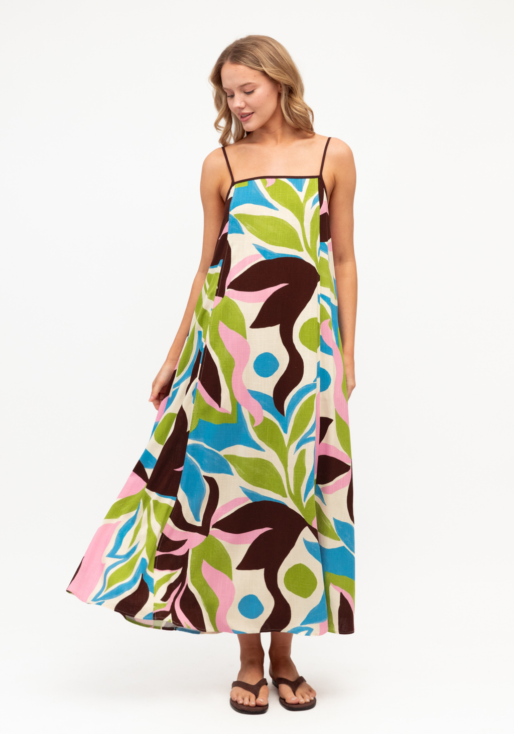 EDEN MAXI DRESS - CHOCOLATE PRINT