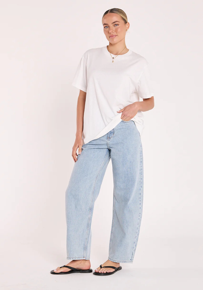 FEATHER + NOISE CARTER TEE - WHITE