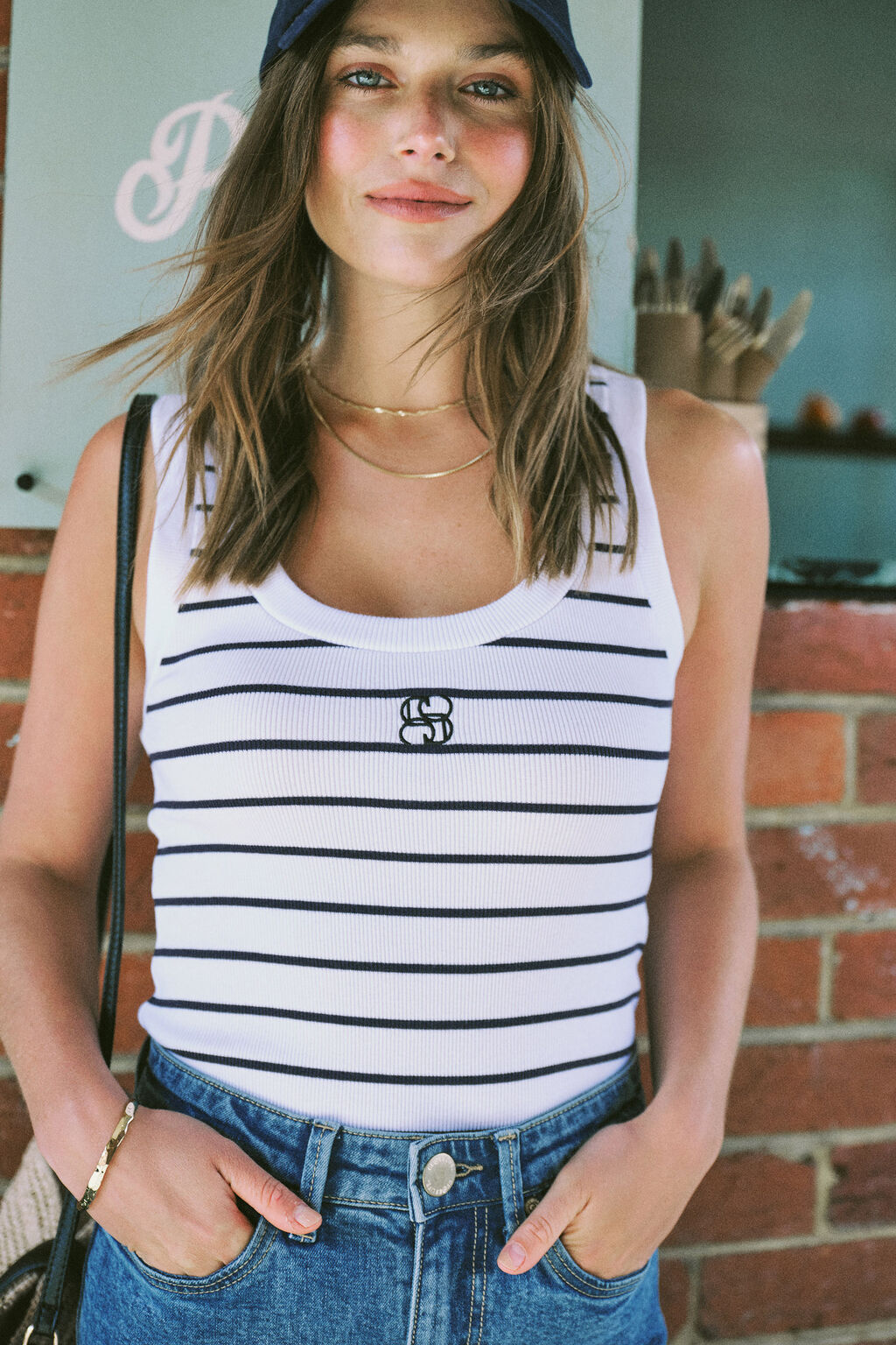 CERES LIFE CONTOUR SCOOP TANK - NEW NAVY MONOGRAM
