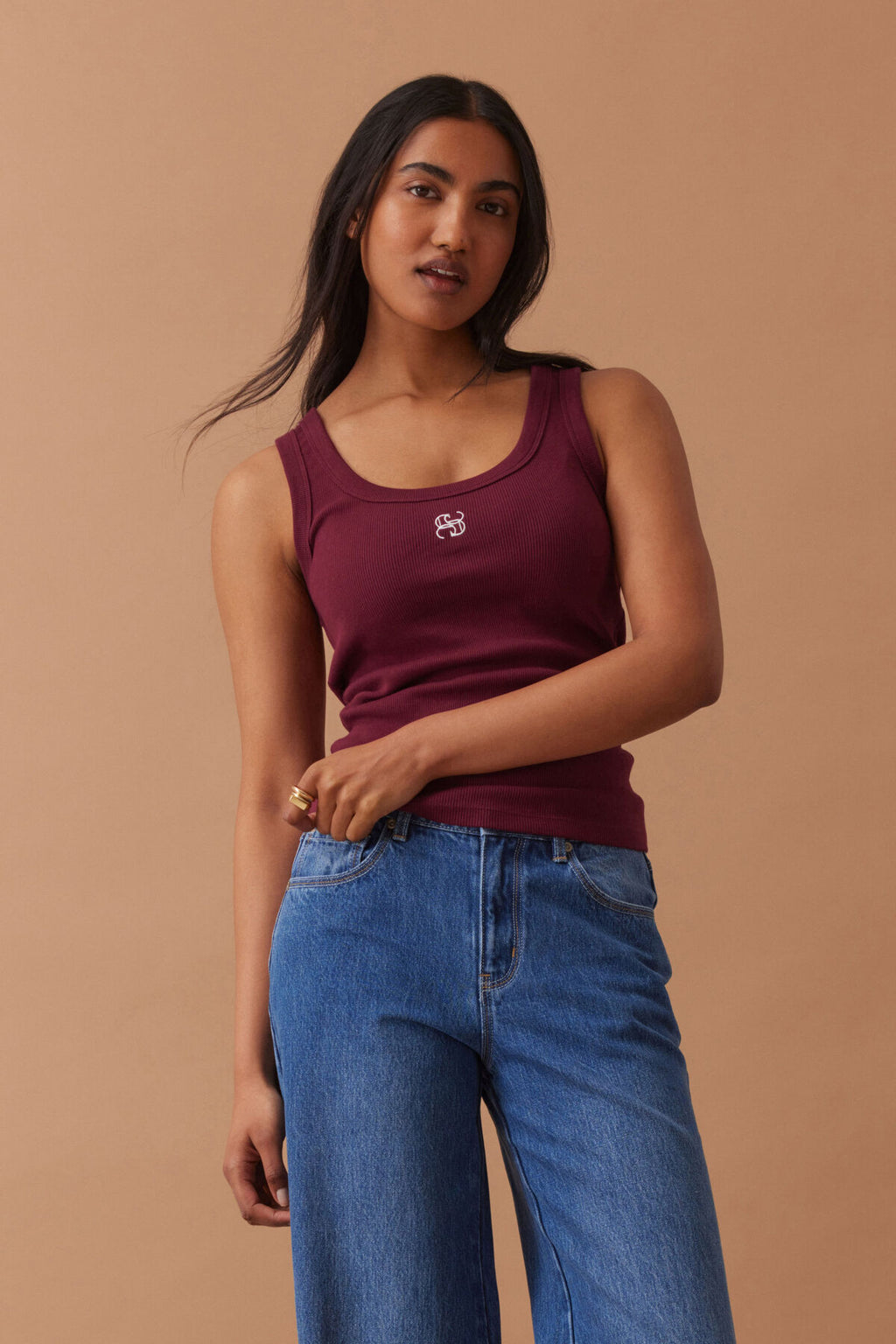 CERES LIFE CONTOUR SCOOP TANK - POMEGRANATE/MONOGRAM