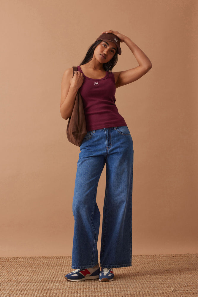 Load image into Gallery viewer, CERES LIFE CONTOUR SCOOP TANK - POMEGRANATE/MONOGRAM