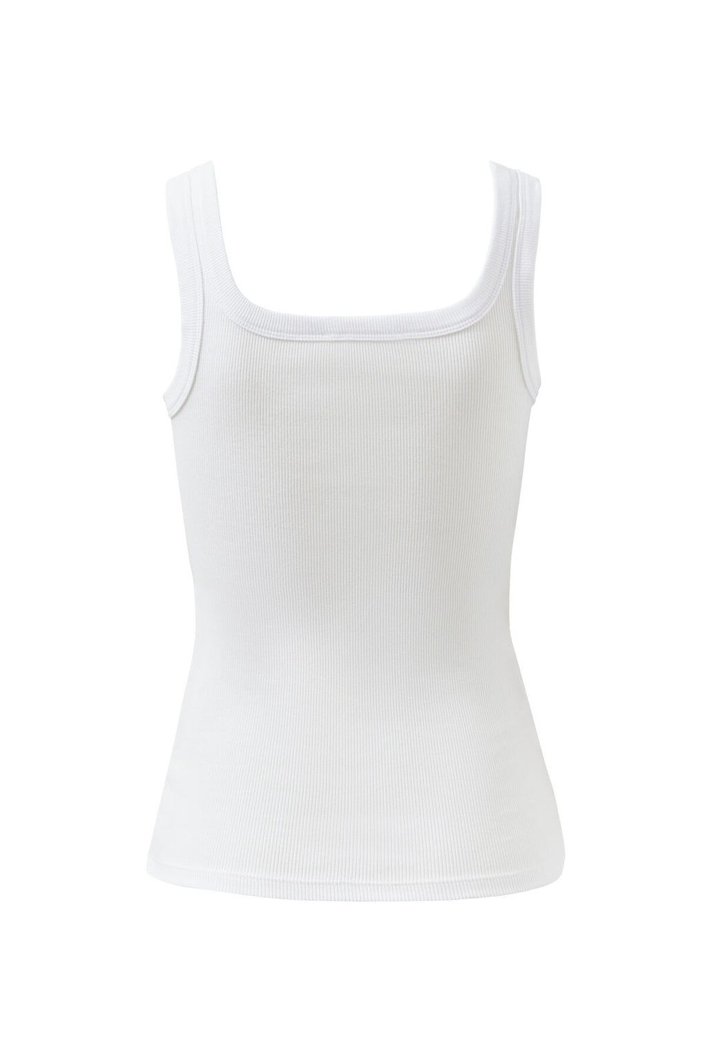 CERES LIFE ZAELI CONTOUR RIB SQAURE NECK TANK - WHITE