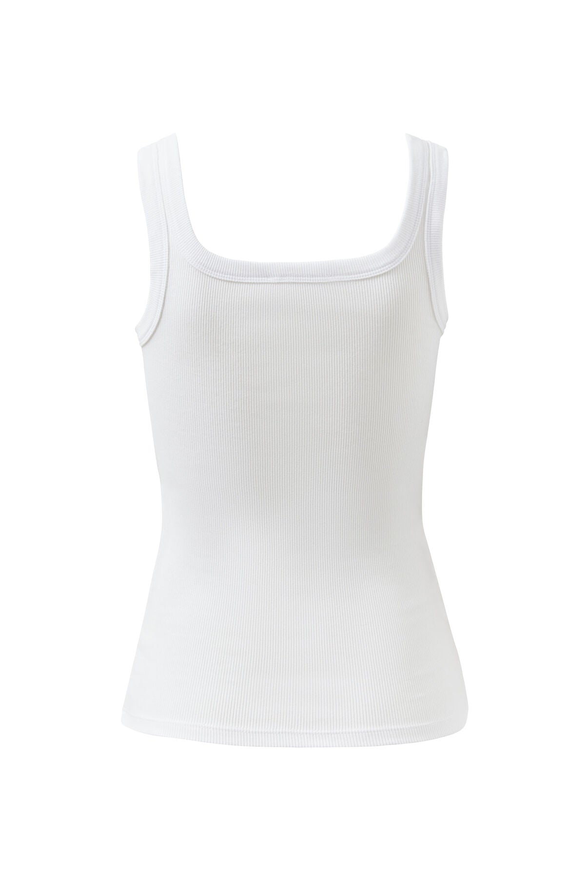 CERES LIFE ZAELI CONTOUR RIB SQAURE NECK TANK - WHITE