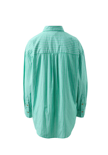 CERES LIFE COTTON PETA OVERSIZED SHIRT - ZESTY GREEN STRIPE