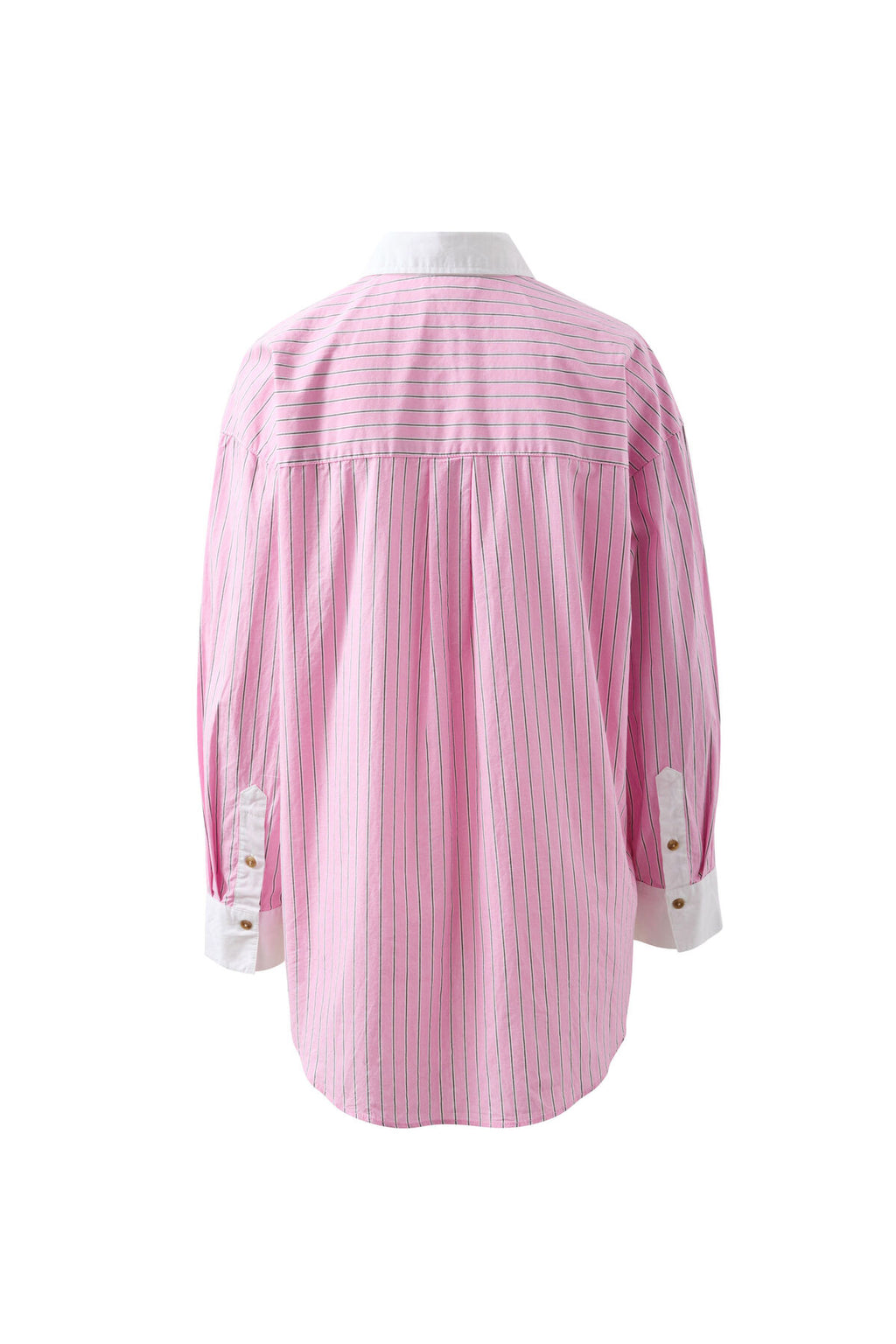 CERES LIFE COTTON PETA OVERSIZED SHIRT - HIBISCUS PINK STRIPE