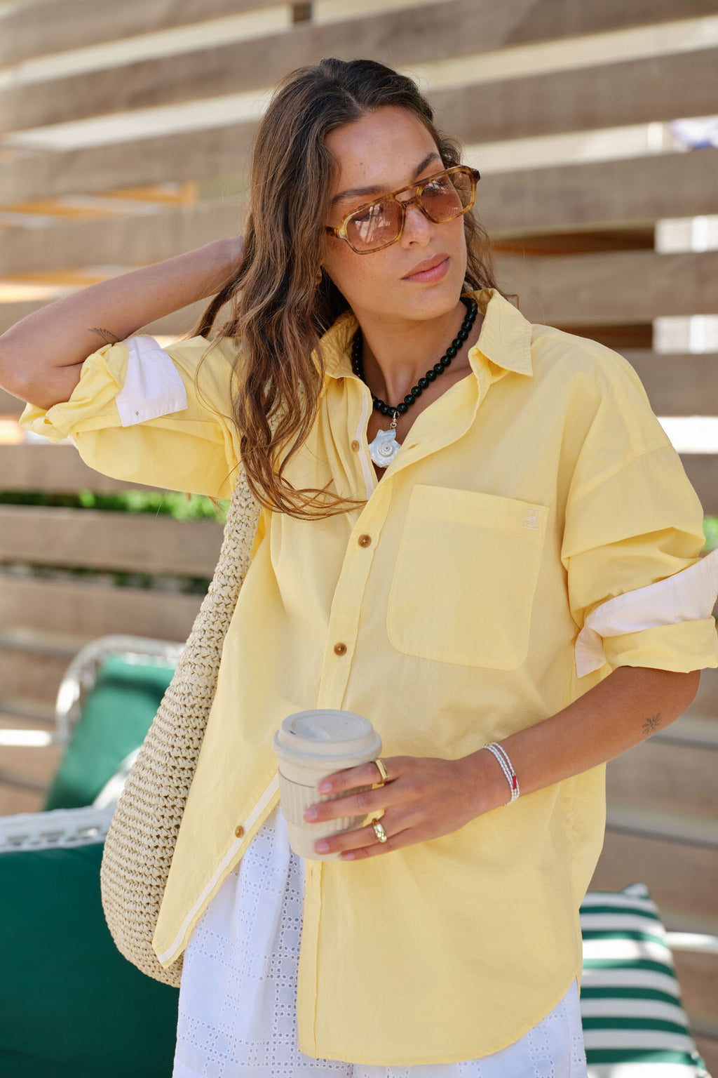 CERES LIFE PETA OVERSIZED SHIRT - SUNNY YELLOW