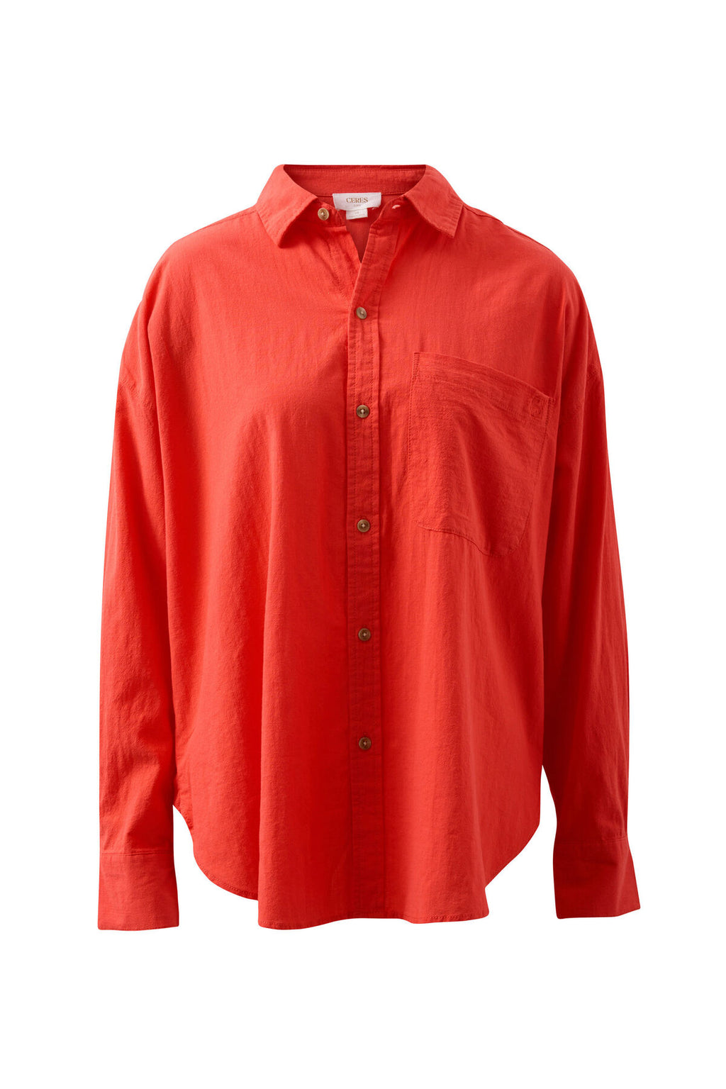 CERES LIFE PETA OVERSIZED SHIRT - HERITAGE RED