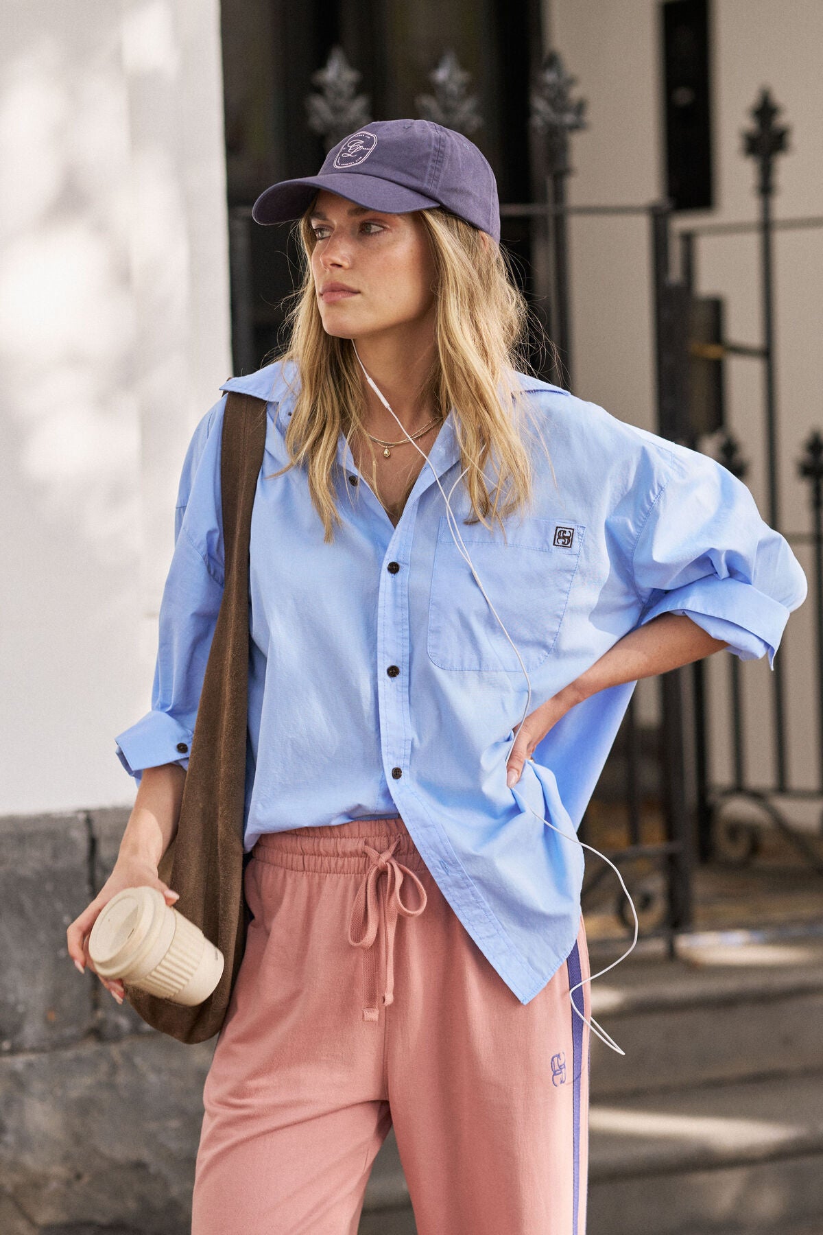 CERES LIFE PETA OVERSIZED SHIRT - SKY BLUE