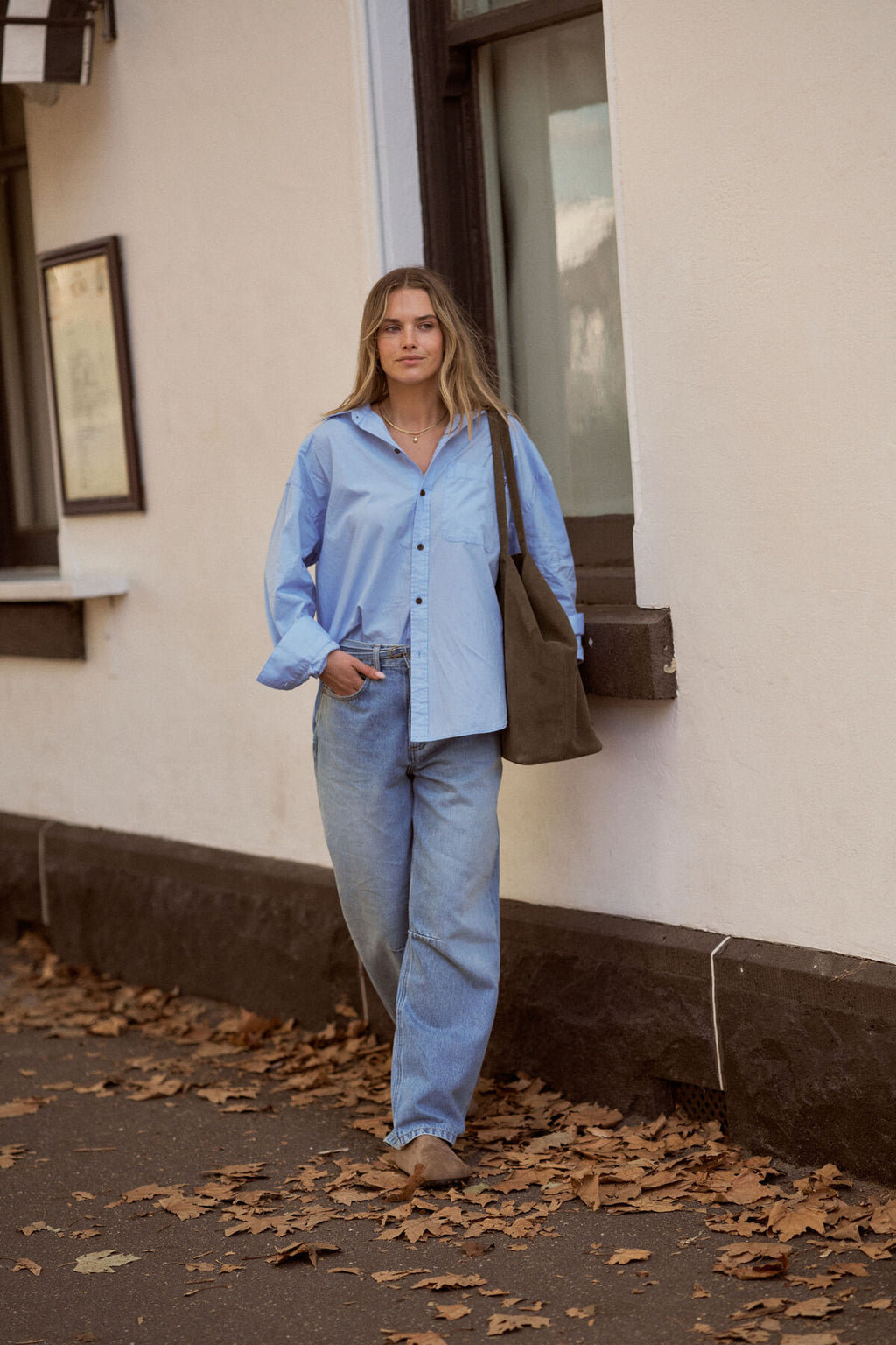CERES LIFE PETA OVERSIZED SHIRT - SKY BLUE