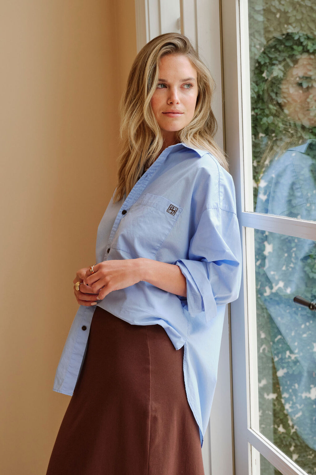 CERES LIFE PETA OVERSIZED SHIRT - SKY BLUE