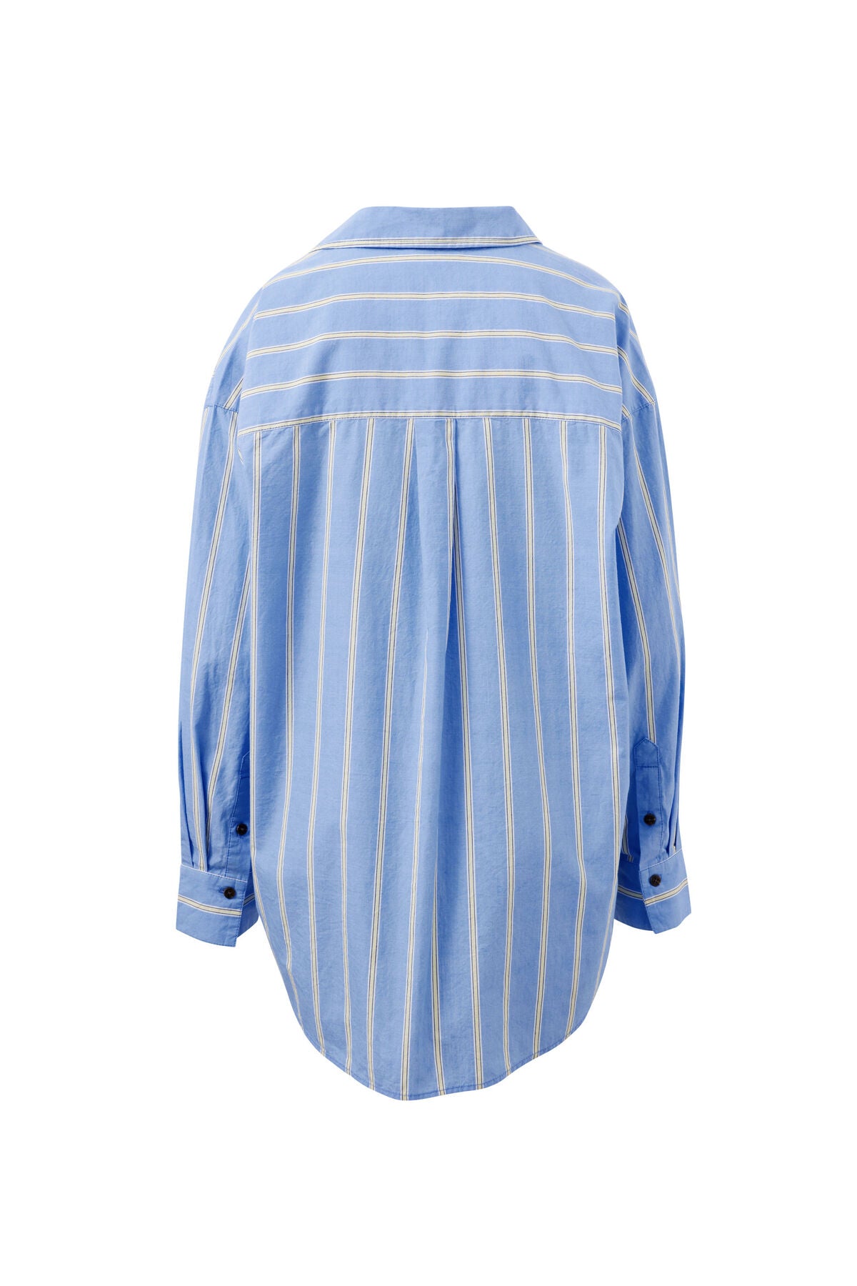 CERES LIFE PETA OVERSIZED SHIRT - BAY BLUE/BUTTER YELLOW STRIPE