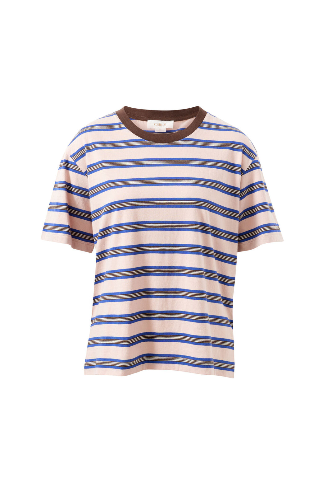 CERES LIFE STEVIE SLOUCHY TEE - PINK/BLUE/CHOCOLATE