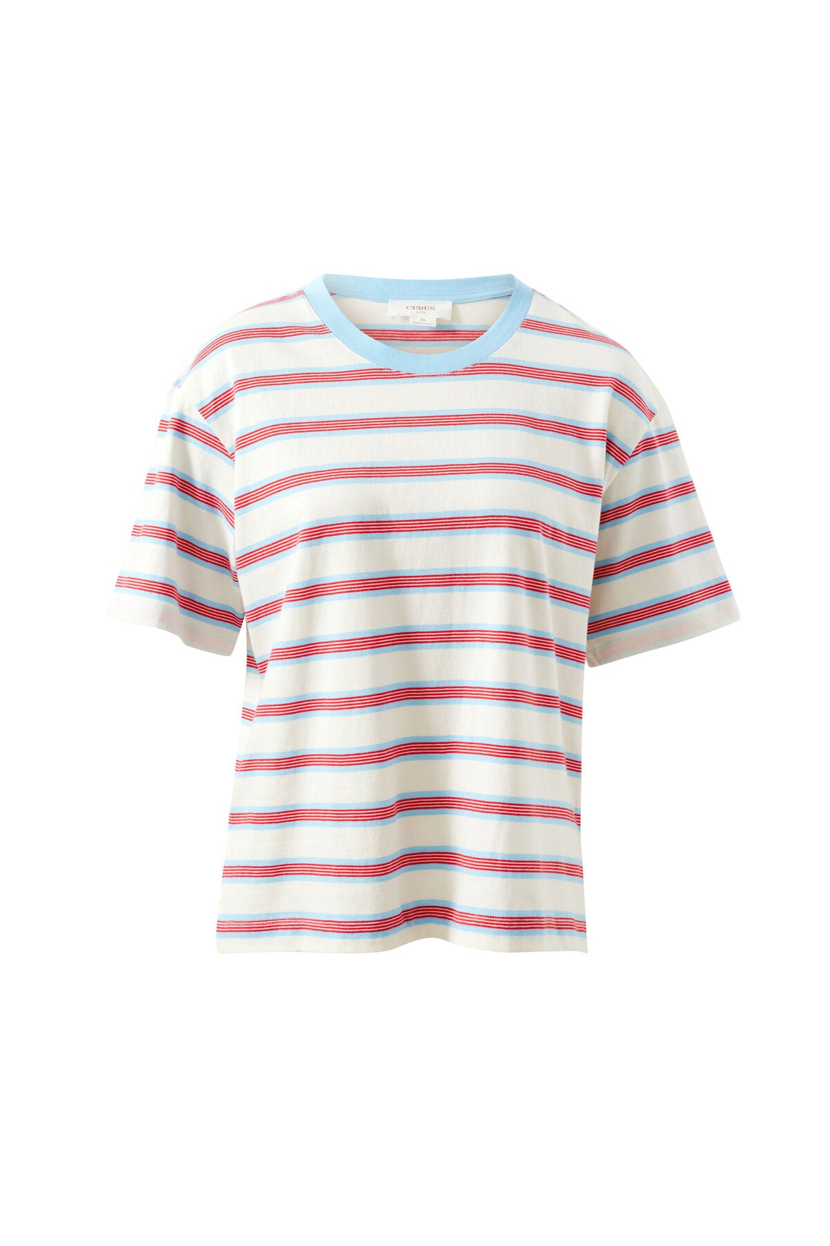 CERES LIFE STEVIE SLOUCHY TEE - MILK FRESH BLUE RED STRIPE