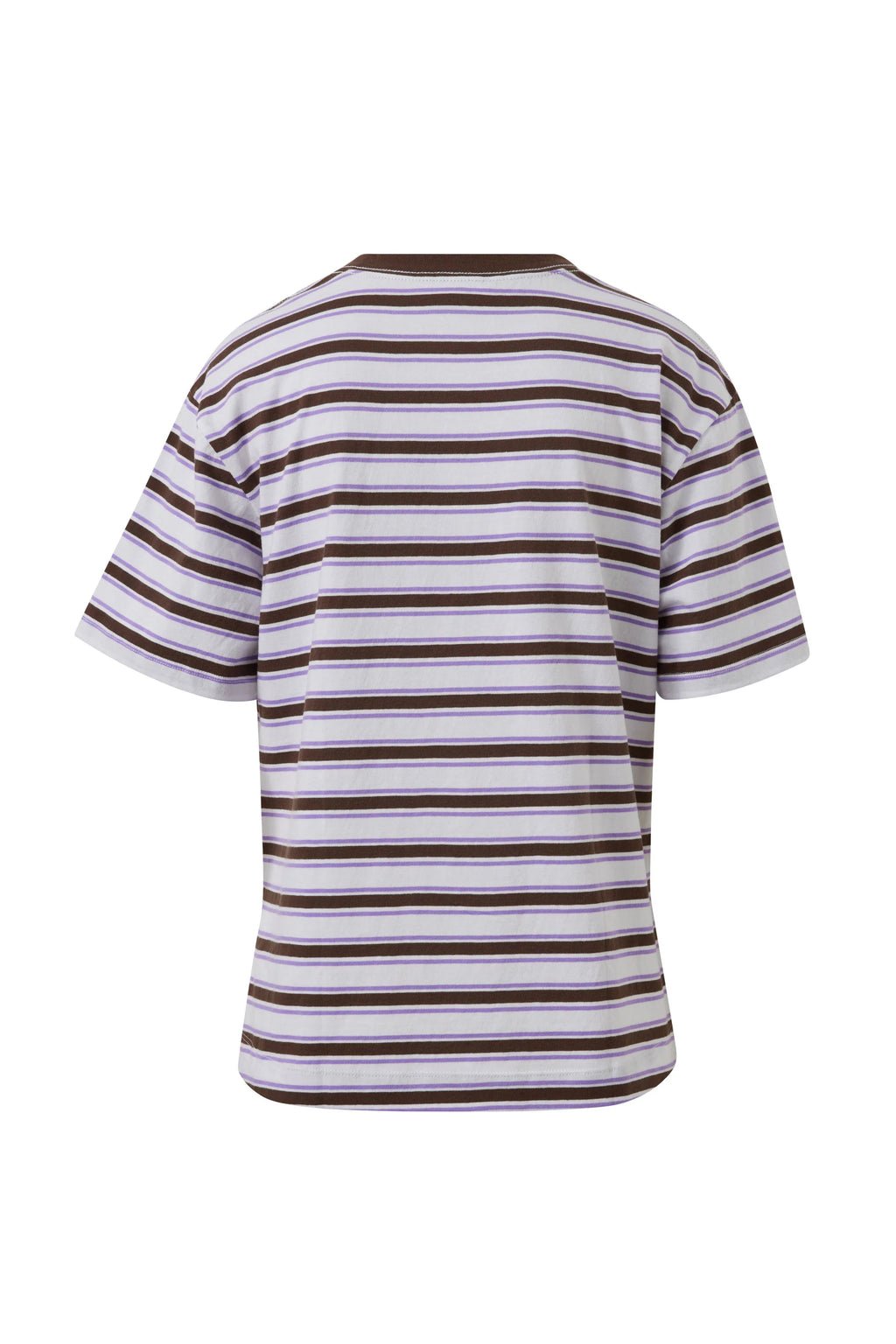 CERES LIFE STEVIE SLOUCHY TEE - BRUNETTE/ORCHID STRIPE